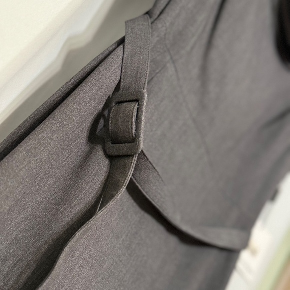 CALVIN KLEIN GRAY WOVEN CAP SLEEVE BELTED DRESS SIZE 12 w/ ORIGINAL TAGS - Picture 11 of 14
